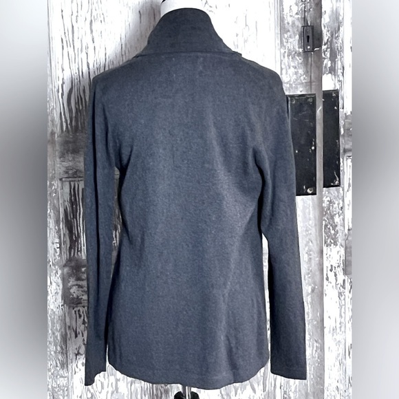 WEATHERPROOF VINTAGE CASHMERE BLEND CARDIGAN SZ SM SOFT HEATHERED GRAY EUC - Picture 2 of 8
